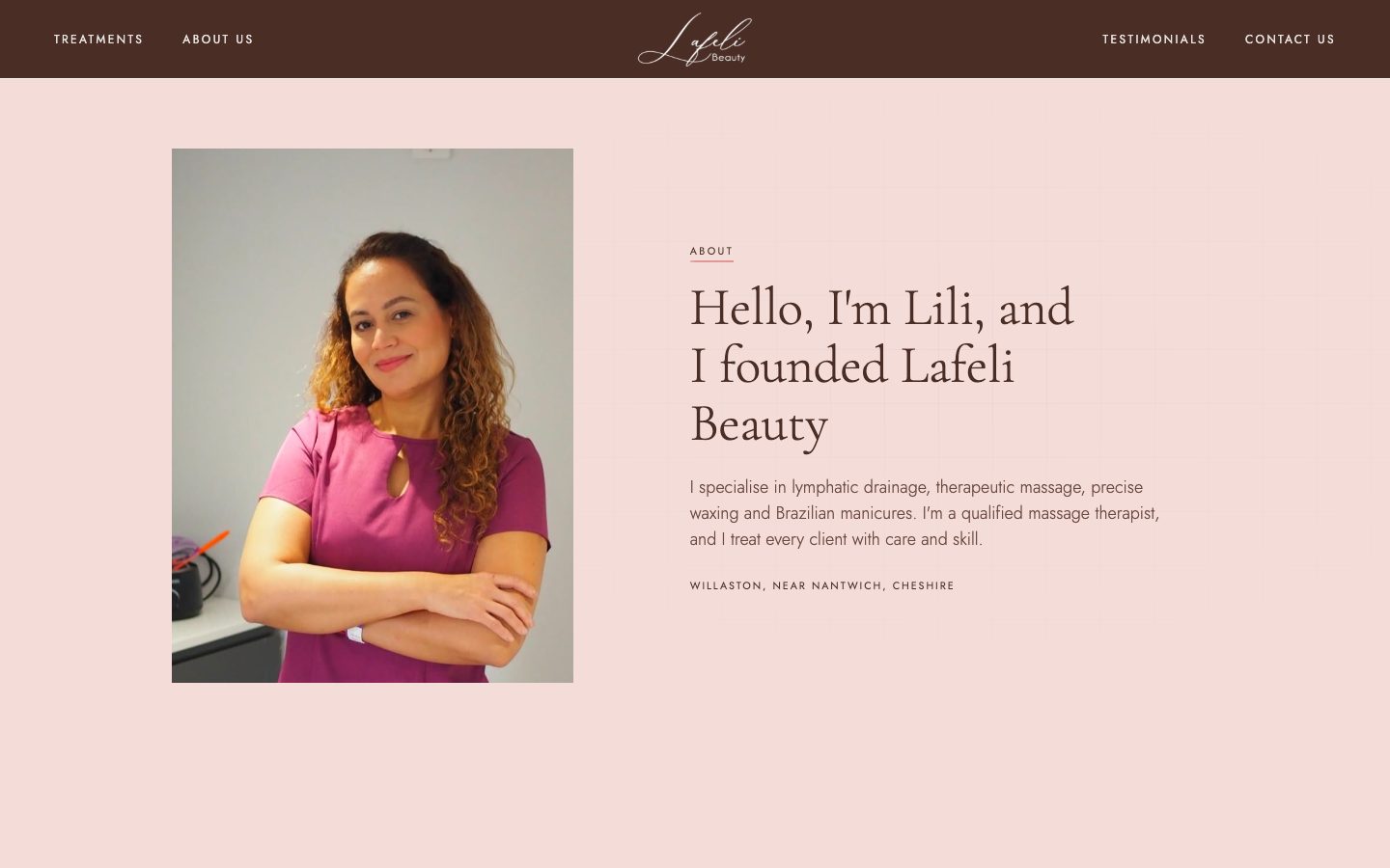 The Lafeli Beauty about page
